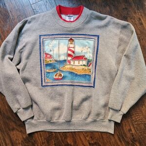 Lighthouse Seaside Coastal Crewneck Sweatshirt